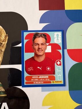 Panini FIFA World Cup 2026 Sticker Ardon Jashari SUI 14 Swiss Blue Parallel
